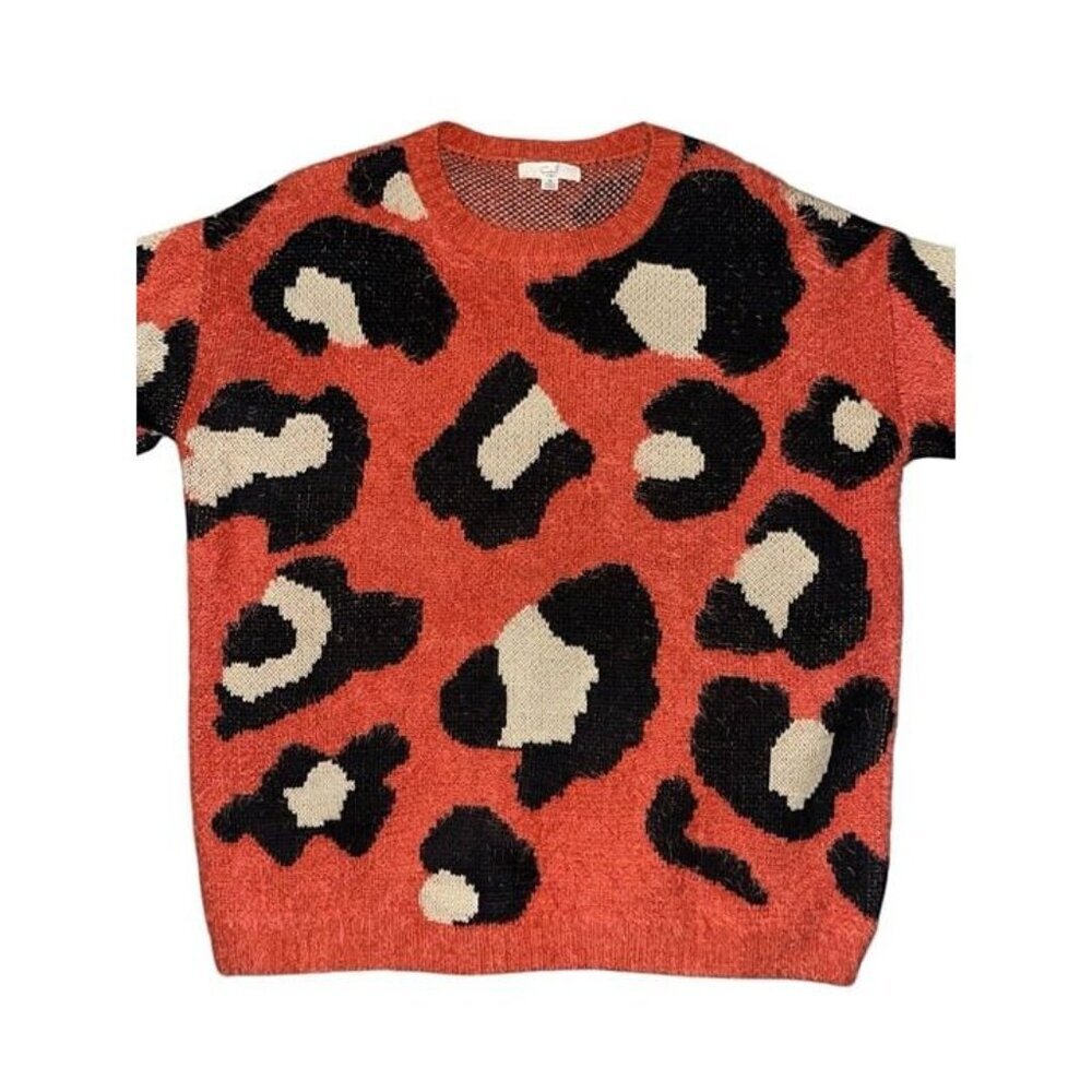 Easel Orange Fuzzy Leopard Print Super Soft Overs… - image 1